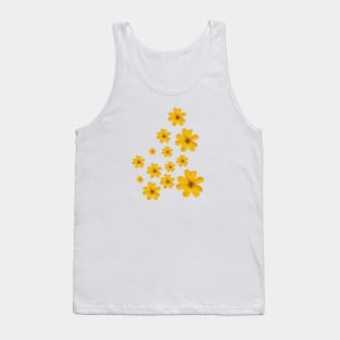 Daisy flower pattern yellow Tank Top